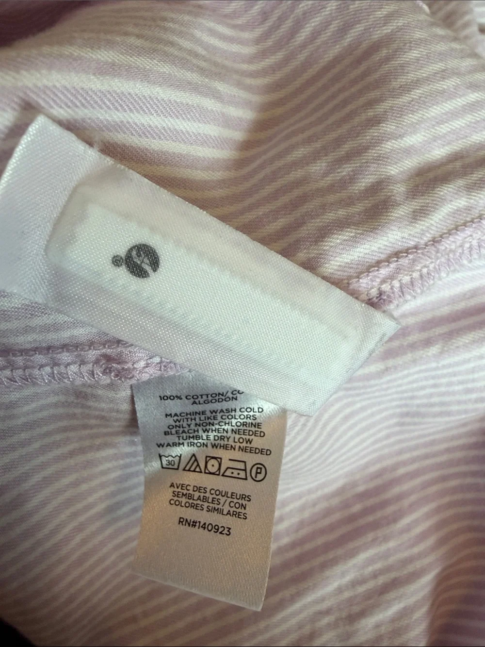LOFT Lavender Striped Button-Front Tiered Dress - Picture 7 of 8